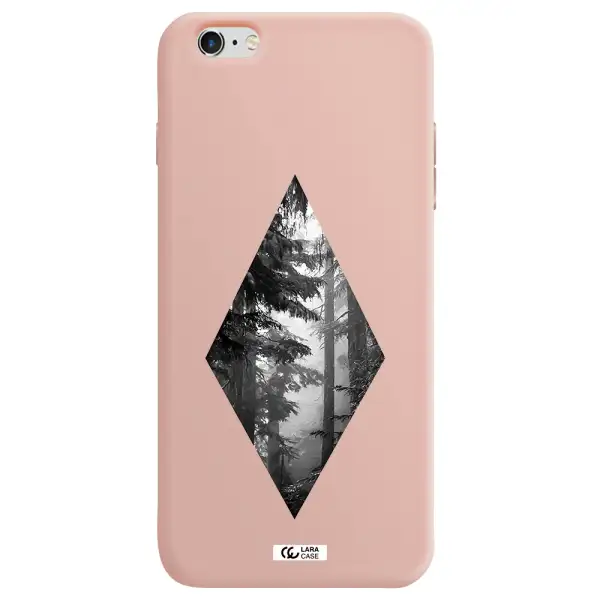 a diamond shaped image of trees Apple iPhone 6 plus Silicone pastel pink Case