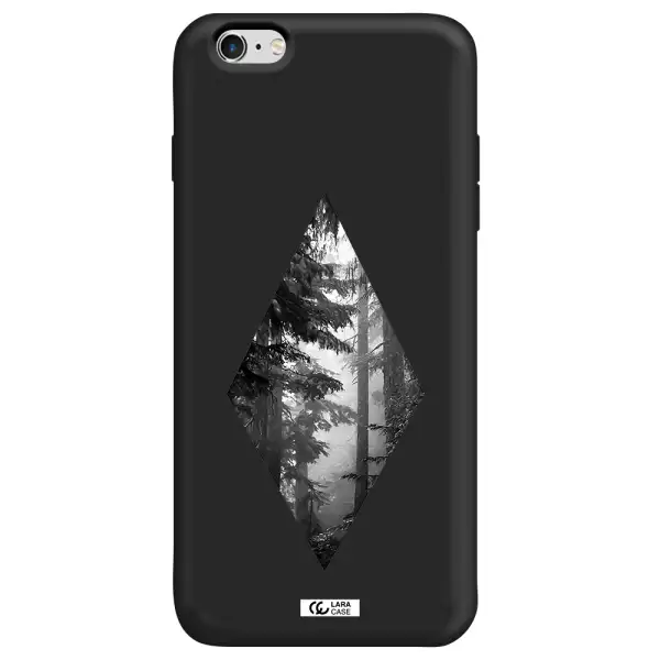 a diamond shaped image of trees Apple iPhone 6 s plus Silicone black Case