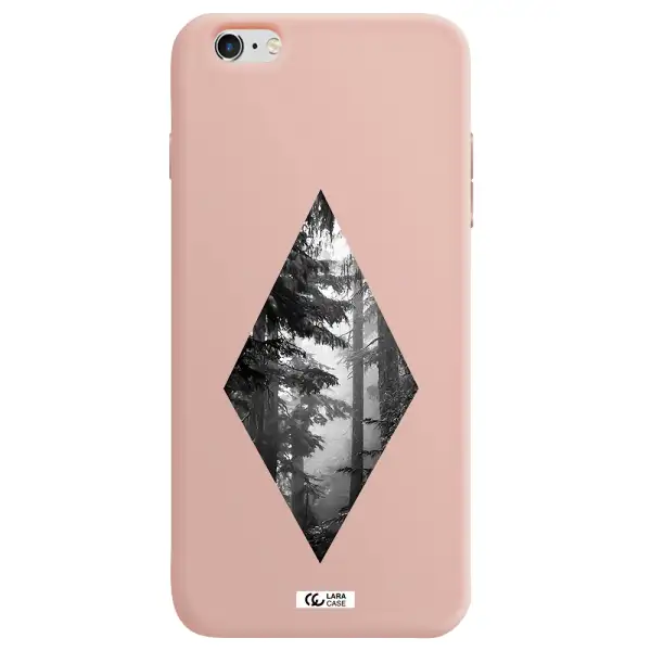a diamond shaped image of trees Apple iPhone 6 s plus Silicone pastel pink Case