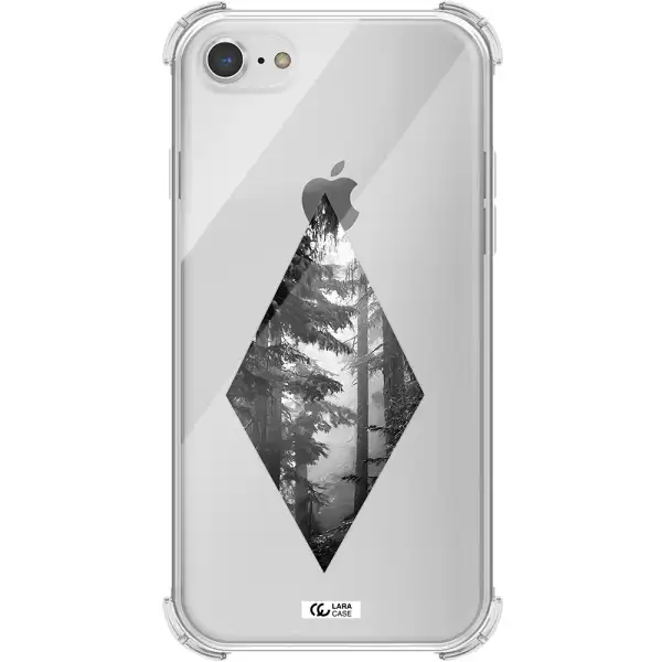a diamond shaped image of trees Apple iPhone 7 Clear PC Case