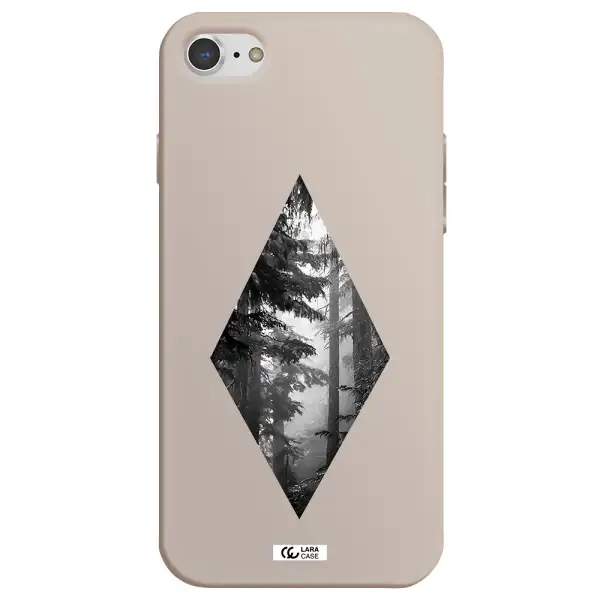 a diamond shaped image of trees Apple iPhone 7 Silicone Stone Case