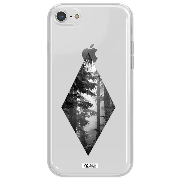 a diamond shaped image of trees Apple iPhone 8 Clear TPU Case