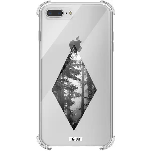 a diamond shaped image of trees Apple iPhone 8 plus Clear PC Case