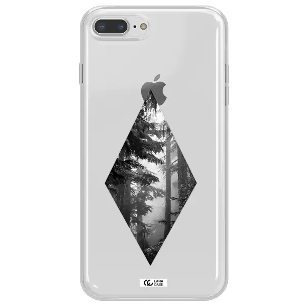 a diamond shaped image of trees Apple iPhone 8 plus Clear TPU Case
