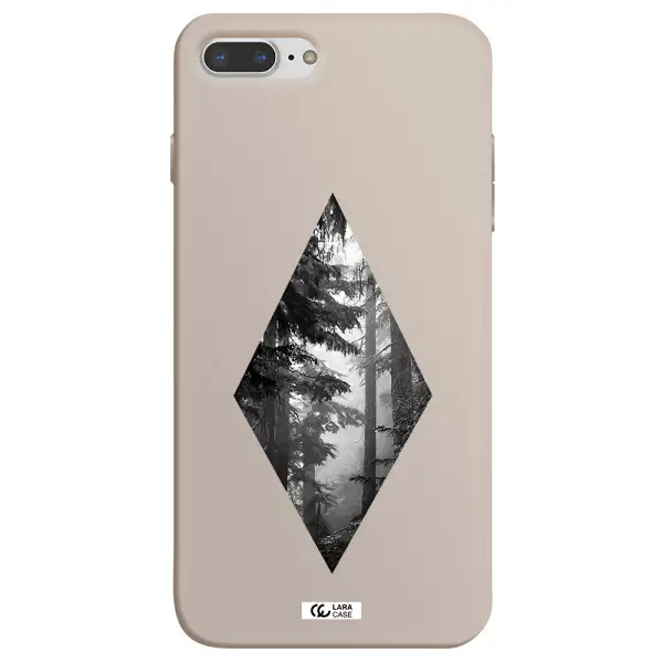 a diamond shaped image of trees Apple iPhone 8 plus Silicone Stone Case
