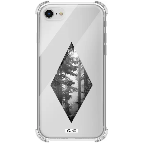 a diamond shaped image of trees Apple iPhone se 2020 Clear PC Case