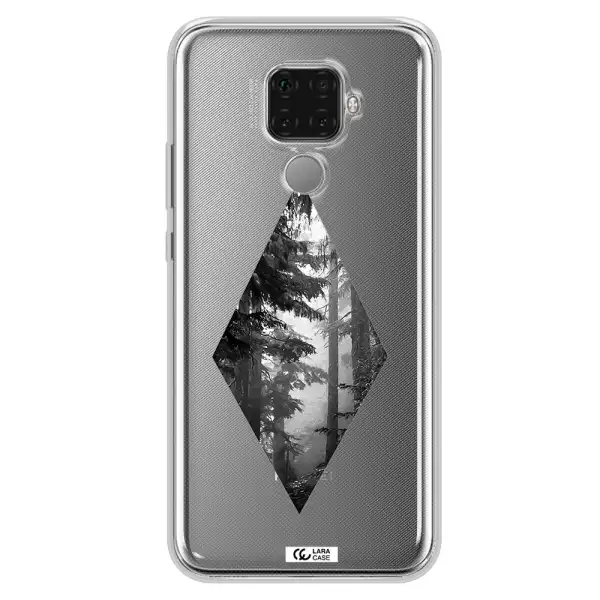 a diamond shaped image of trees Huawei Mate 30 Lite Clear TPU Case