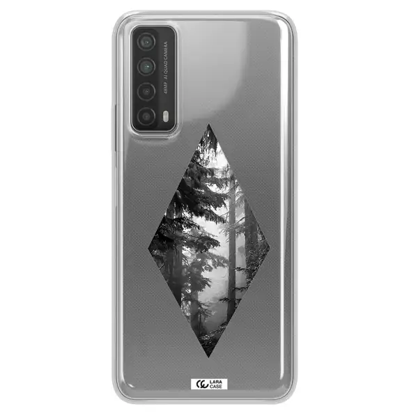 a diamond shaped image of trees Huawei P Smart 2021 Clear TPU Case