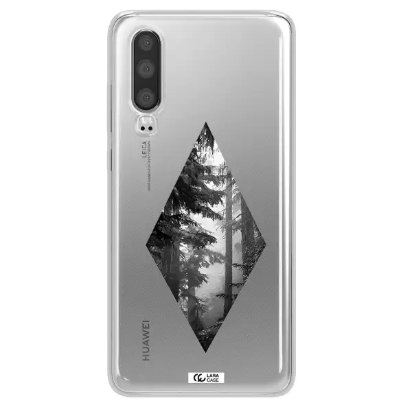 a diamond shaped image of trees Huawei P30 Clear TPU Case