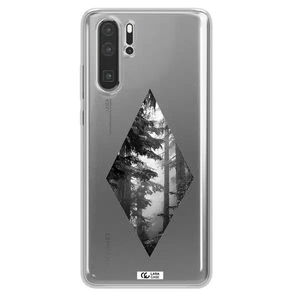 a diamond shaped image of trees Huawei P30 Pro Clear TPU Case
