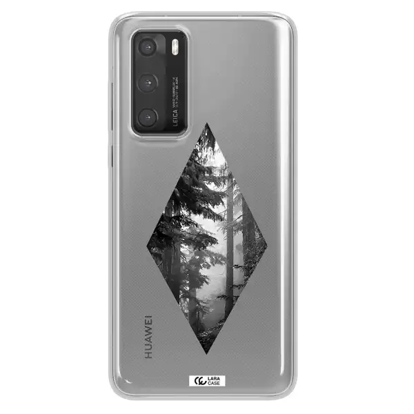 a diamond shaped image of trees Huawei P40 Clear TPU Case