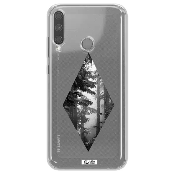a diamond shaped image of trees Huawei P40 Lite E Clear TPU Case