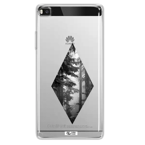a diamond shaped image of trees Huawei P8 Clear TPU Case