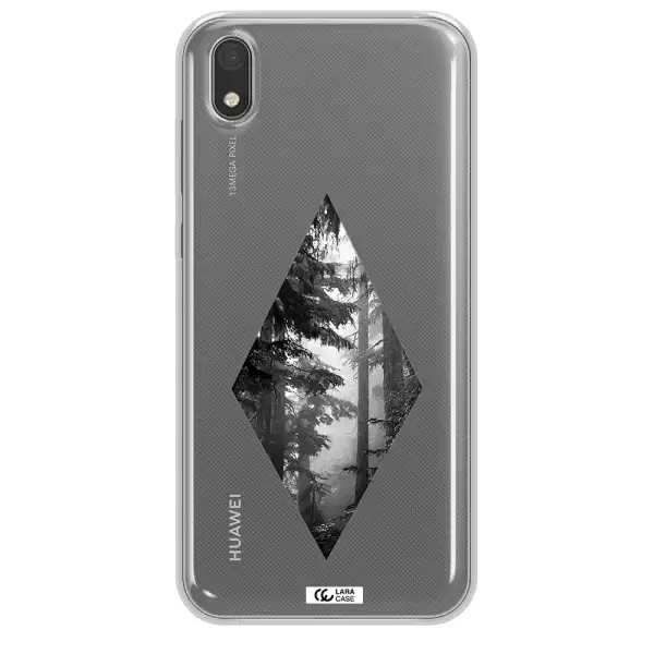 a diamond shaped image of trees Huawei Y5 2019 Clear TPU Case