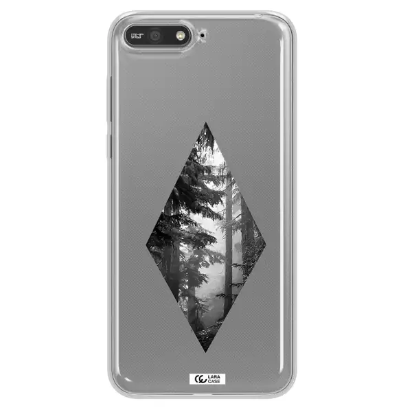 a diamond shaped image of trees Huawei Y6 2018 Clear TPU Case