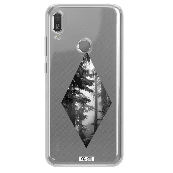a diamond shaped image of trees Huawei Y6 2019 Clear TPU Case