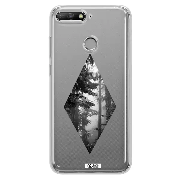 a diamond shaped image of trees Huawei Y6 Prime 2018 Clear TPU Case