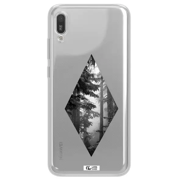 a diamond shaped image of trees Huawei Y6 Pro 2019 Clear TPU Case