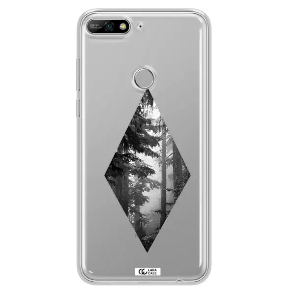 a diamond shaped image of trees Huawei Y7 2018 Clear TPU Case