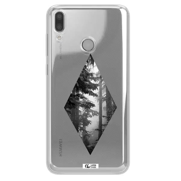 a diamond shaped image of trees Huawei Y7 2019 Clear TPU Case