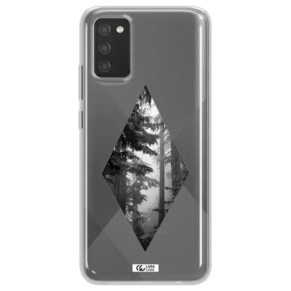 a diamond shaped image of trees Samsung A02S Clear TPU Case