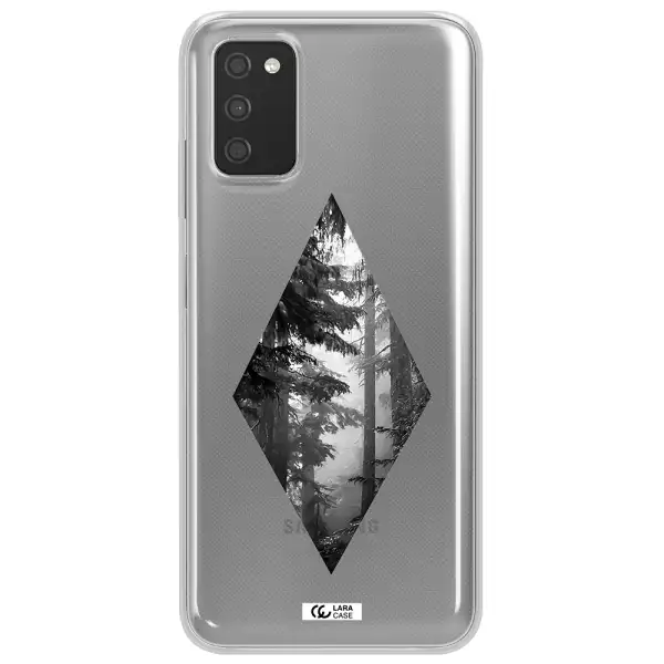 a diamond shaped image of trees Samsung A03S Clear TPU Case