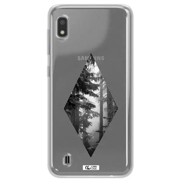 a diamond shaped image of trees Samsung A10 Clear TPU Case