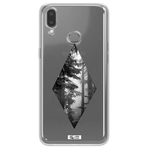 a diamond shaped image of trees Samsung A10S Clear TPU Case