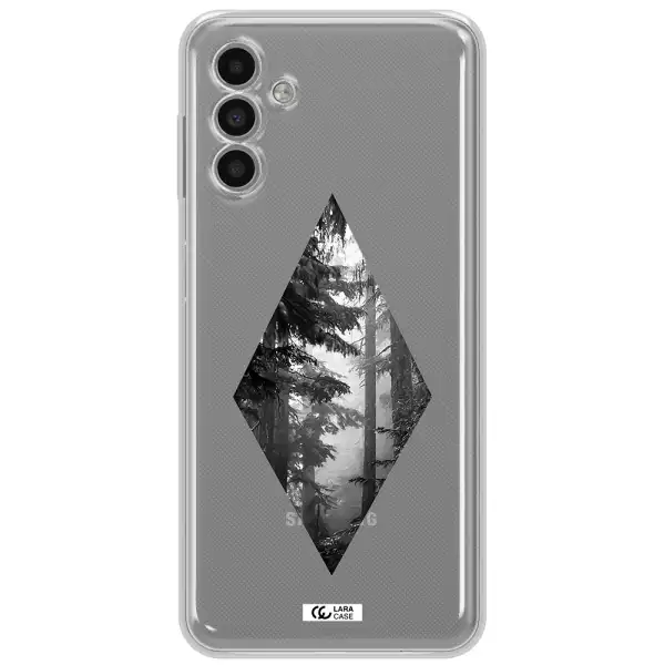 A Diamond Shaped Image Of Trees Samsung A13 5G Clear Tpu Case