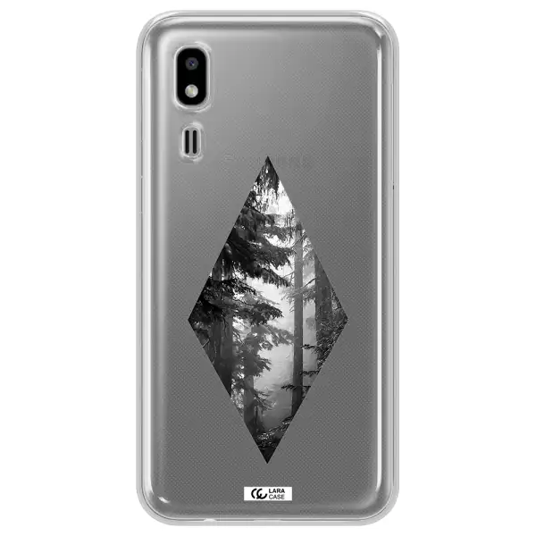 a diamond shaped image of trees Samsung A2 Core Clear TPU Case