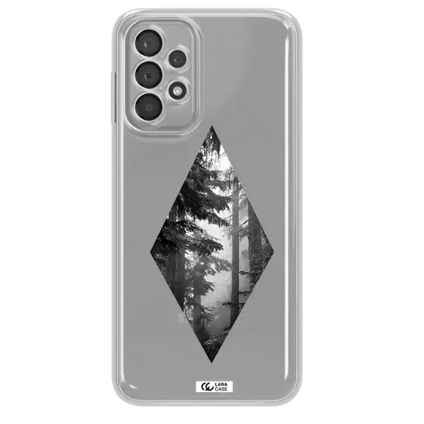 A Diamond Shaped Image Of Trees Samsung A23 5G Clear Tpu Case