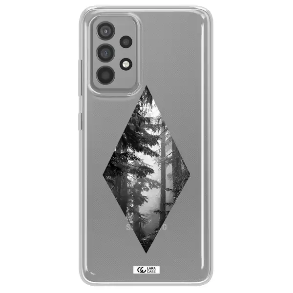 a diamond shaped image of trees Samsung A52 Clear TPU Case