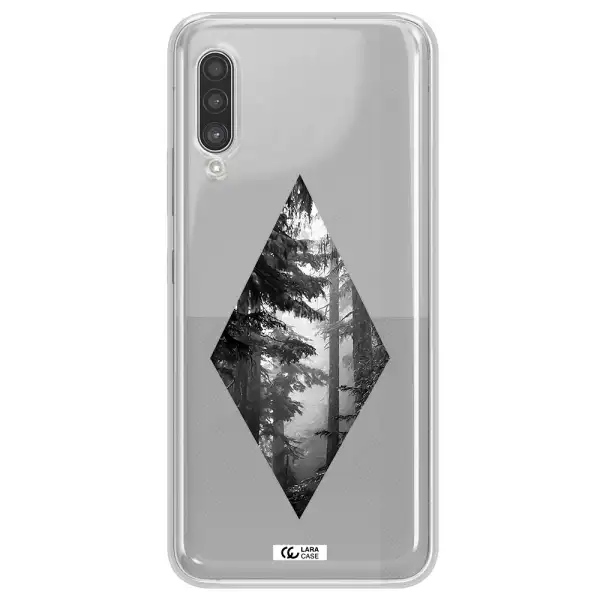a diamond shaped image of trees Samsung A90 Clear TPU Case