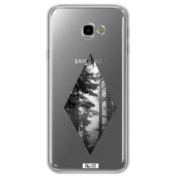 a diamond shaped image of trees Samsung J4 Plus Clear TPU Case