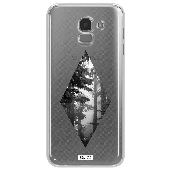 a diamond shaped image of trees Samsung J6 Clear TPU Case