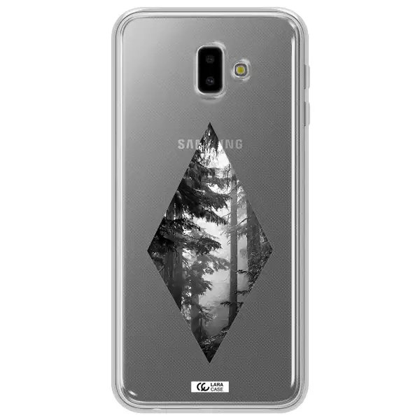 a diamond shaped image of trees Samsung J6 Plus Clear TPU Case