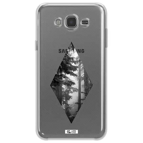 a diamond shaped image of trees Samsung J7 2015 Clear TPU Case