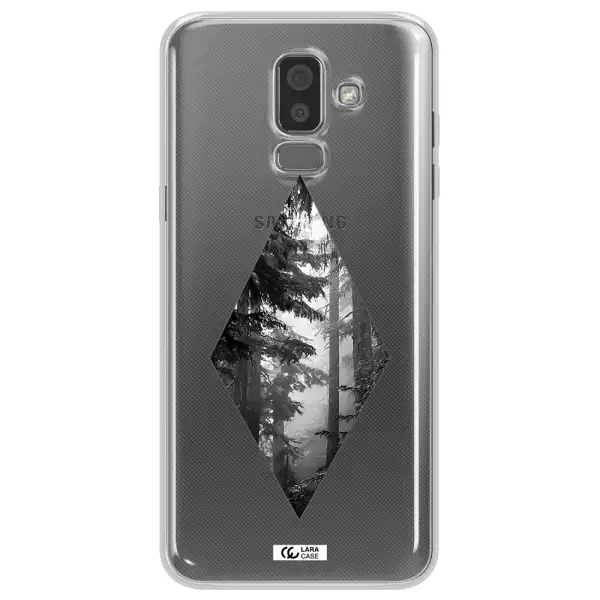 a diamond shaped image of trees Samsung J8 Clear TPU Case