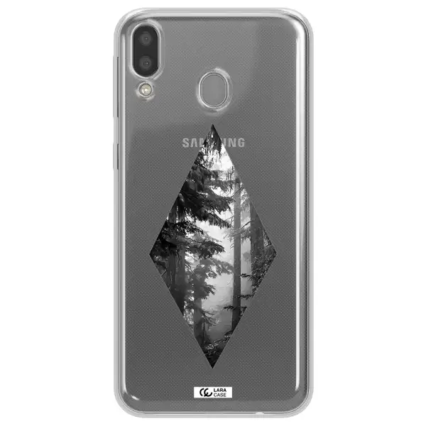 a diamond shaped image of trees Samsung M20 Clear TPU Case