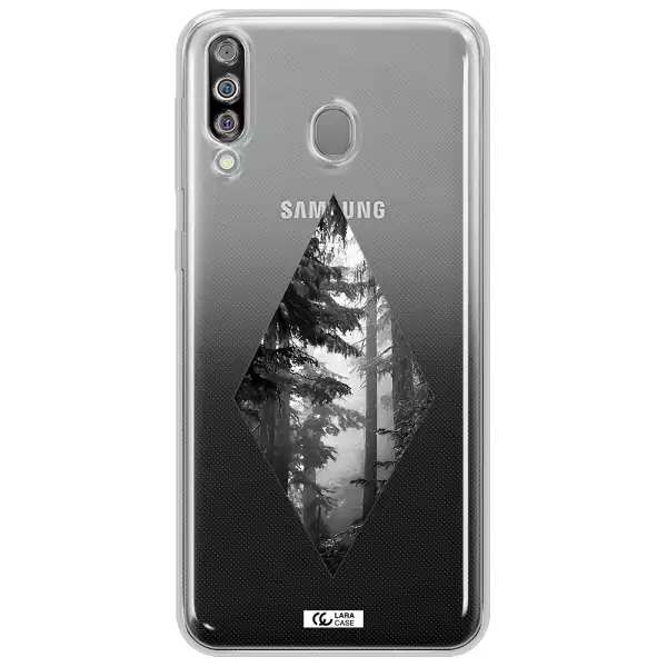 a diamond shaped image of trees Samsung M30 Clear TPU Case