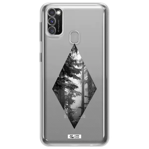 a diamond shaped image of trees Samsung M30S Clear TPU Case