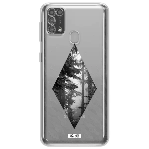 a diamond shaped image of trees Samsung M31 Clear TPU Case