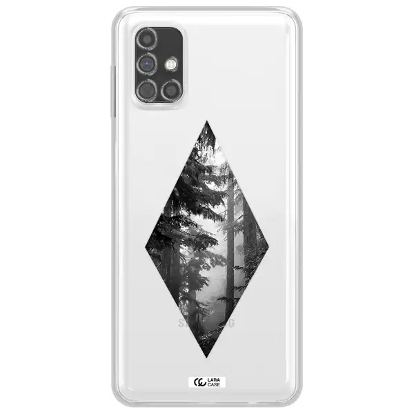a diamond shaped image of trees Samsung M31S Clear TPU Case