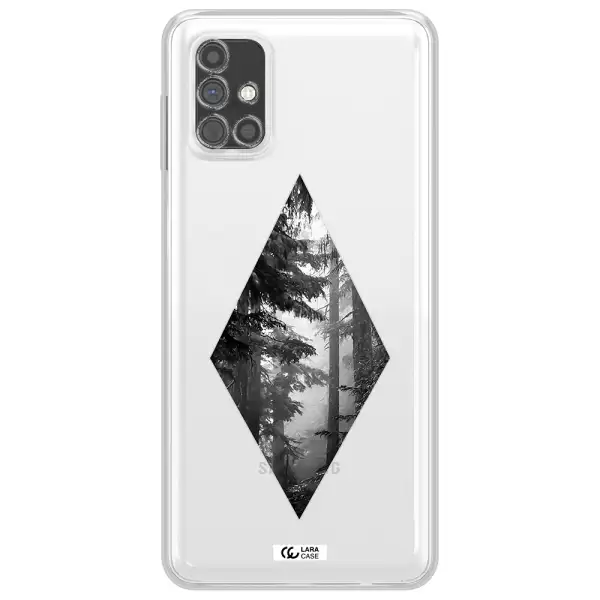a diamond shaped image of trees Samsung M51 Clear TPU Case