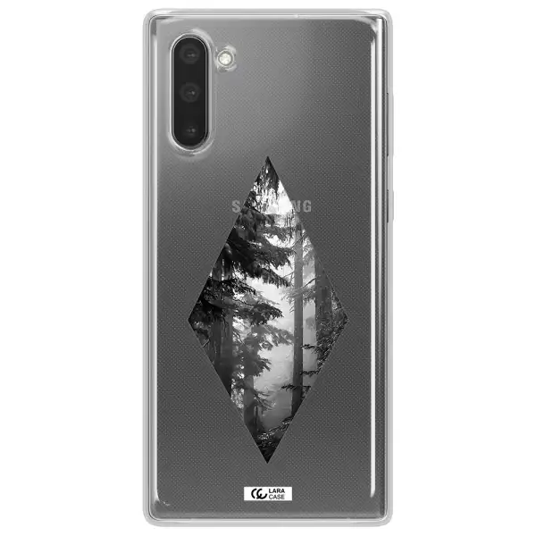 a diamond shaped image of trees Samsung Note 10 Clear TPU Case