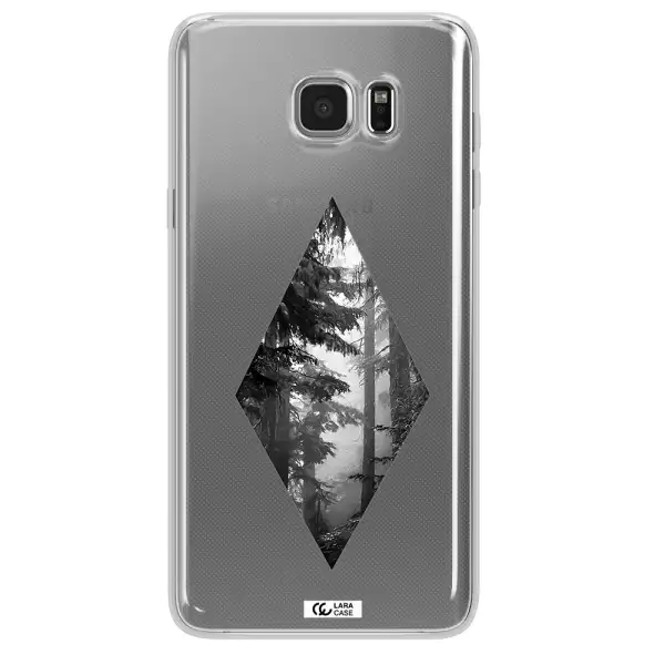 a diamond shaped image of trees Samsung Note 5 Clear TPU Case