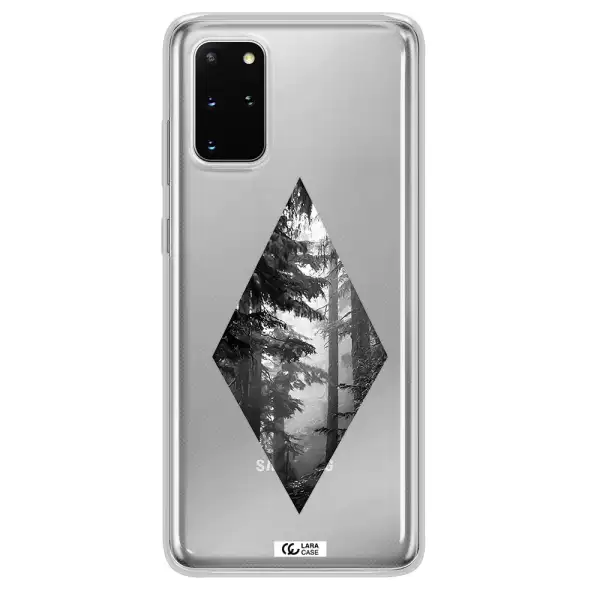 a diamond shaped image of trees Samsung S 20 Plus Clear TPU Case