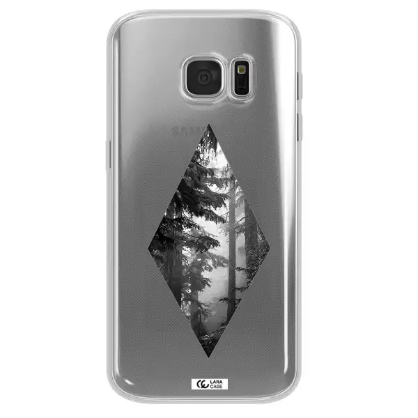 a diamond shaped image of trees Samsung S 7 Clear TPU Case
