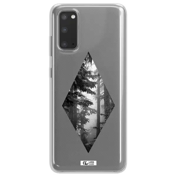 a diamond shaped image of trees Samsung S20 Clear TPU Case