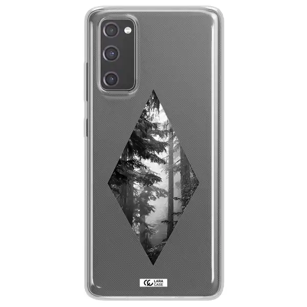a diamond shaped image of trees Samsung S20 Fe Clear TPU Case